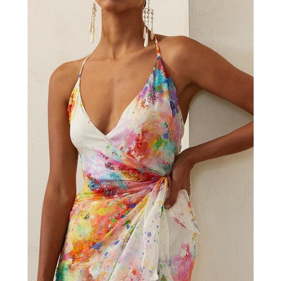 Ralph Lauren Collection Day Dress Silk Embroidered Floral Sequin Cocktail 4 $4k - Picture 5 of 16